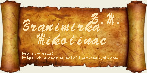 Branimirka Mikolinac vizit kartica